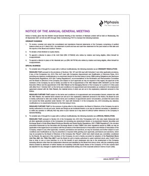 NOTICE OF 30th ANNUAL GENERAL MEETING