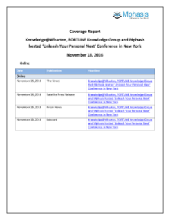Coverage Report: Knowledge@Wharton, FORTUNE Knowledge Group and Mphasis hosted ‘Unleash Your Personal Next’ Conference in New York