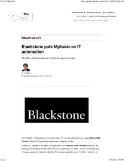 Blackstone puts Mphasis on IT Automation