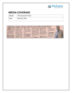 Coverage - The Economic Times : Blackstone makes Choices that Generate Shareholder Value