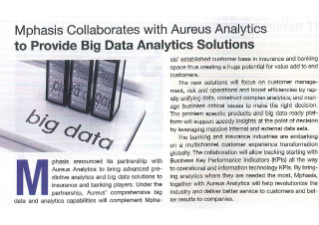 Mphasis collaborates with Aureus Analytics to provide Big Data Analytics solutions