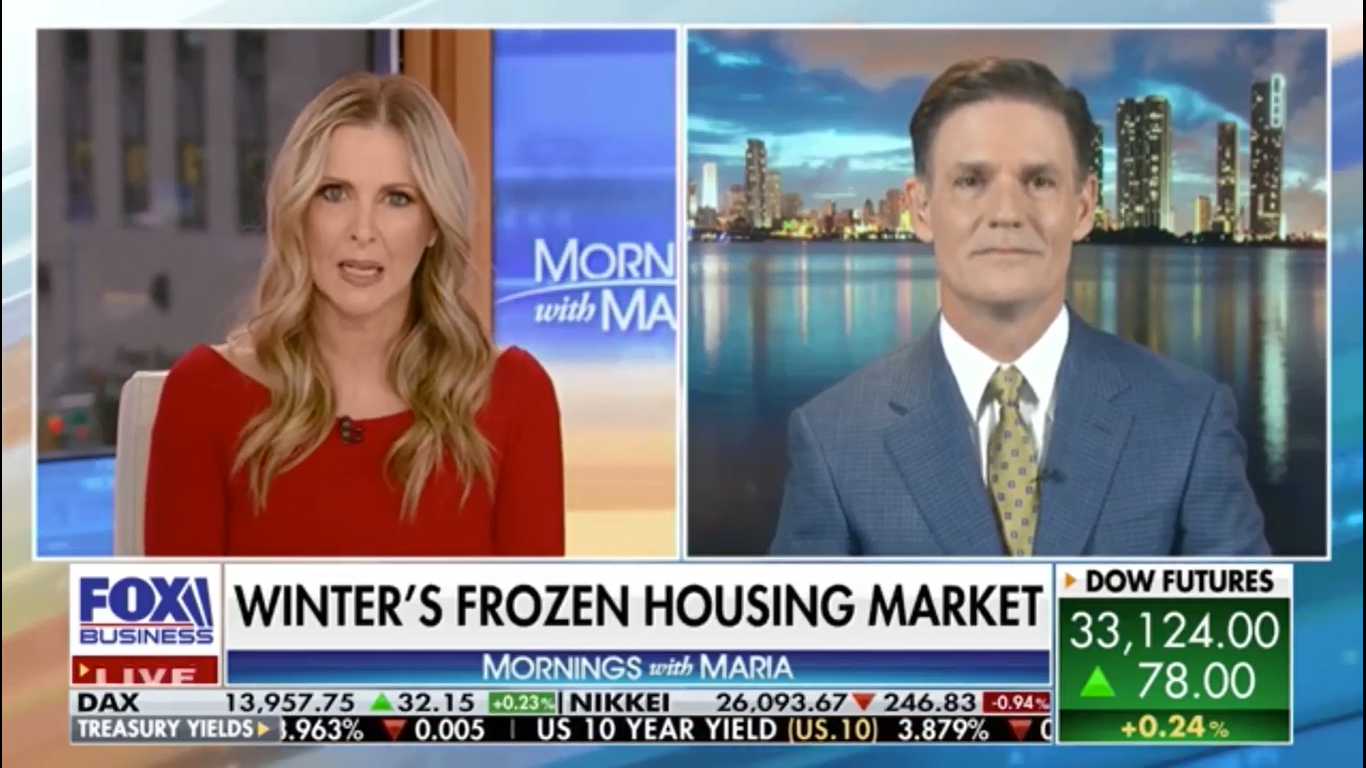 Jeff Taylor on Fox Business sharing insights on the Winter's Frozen U.S. Housing Market